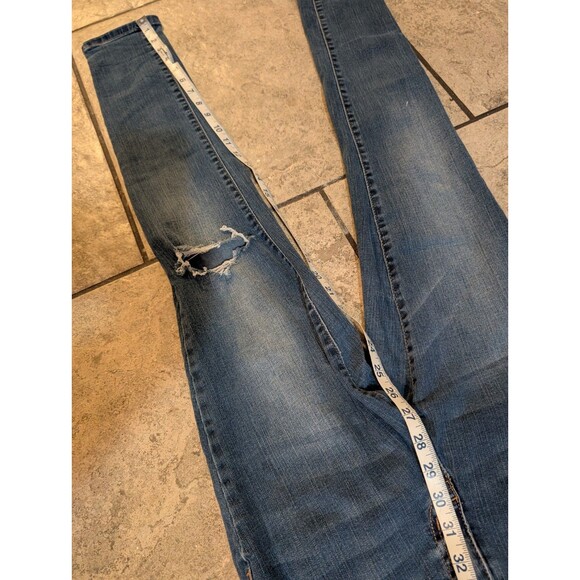 Aero High Rise Distressed Skinny Jeans Women’s Size 10 Regular Blue Stretch - Picture 4 of 11